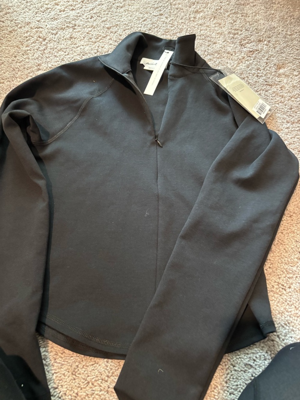 The Line by K Black Half-Zip woman’s top -"FION"